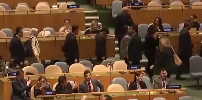 以色列總理聯(lián)大發(fā)言多國代表離場(chǎng)