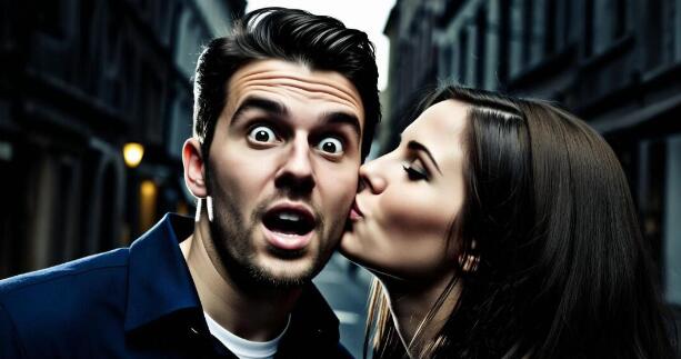 男子遭陌生女子強吻